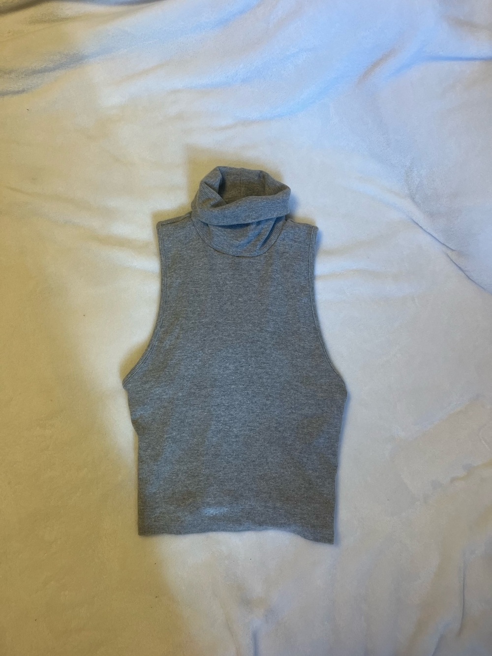 Zara Women’s Gray Sleeveless Turtleneck Tank Top